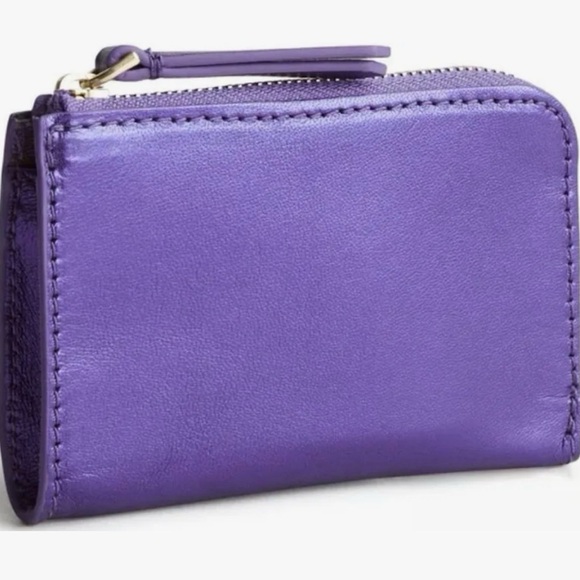 Vera Bradley Metalic Purple Zip Card Pouch - Picture 1 of 2